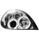 Φανάρια εμπρός angel eyes για Citroen Xsara (2000-2005) - ηλεκτρική ρύθμιση -chrome , με λάμπες (Η1) - σετ 2τμχ.