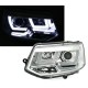 Φανάρια εμπρός led για Vw Transporter T5 (2003-2009) - chrome , με λάμπες (Η1) - σετ 2τμχ.