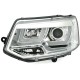 Φανάρια εμπρός led για Vw Transporter T5 (2003-2009) - chrome , με λάμπες (Η1) - σετ 2τμχ.