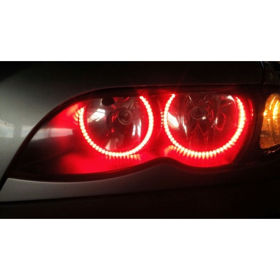 RGB δαχτυλίδια angel eyes led για BMW E46 coupe (1998-2003) / BMW E46 Sedan, Combi (1998-2005) - με τηλεχειρισμό για αλλαγή χρωμάτων