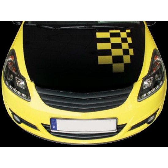 Φανάρια εμπρός led για Opel Corsa D (2006-2010) - black , με λάμπες (Η1) - σετ 2τμχ.