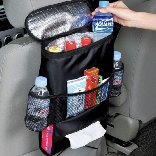 Organizer - τσάντα , με θήκη για μπουκάλια και τηλέφωνο - μαύρη