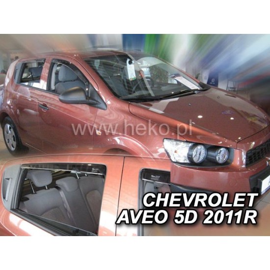 Ανεμοθραύστες για Chevrolet Aveo (2011+) 5 πορτο - 4 τμχ. εμπρός και πίσω