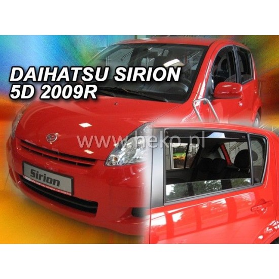 Ανεμοθραύστες για Daihatsu Sirion (2005+) / SUBARU JUSTY (2007 - 2011) 5 πορτο - 4 τμχ. εμπρός και πίσω