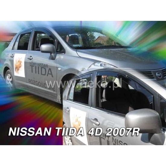 Ανεμοθραύστες για Nissan TIIDA  (2007+) sedan - 4 τμχ. εμπρός και πίσω