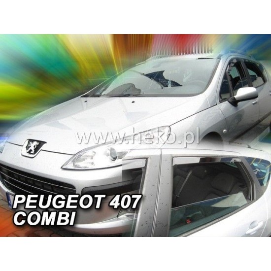 Ανεμοθραύστες για Peugeot 407 (2004+) combi - 4 τμχ. εμπρός και πίσω