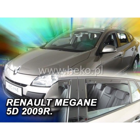 Ανεμοθραύστες για Renault Megane / Grandtour (2009-2016) 5 πορτο - 4 τμχ εμπρός και πίσω