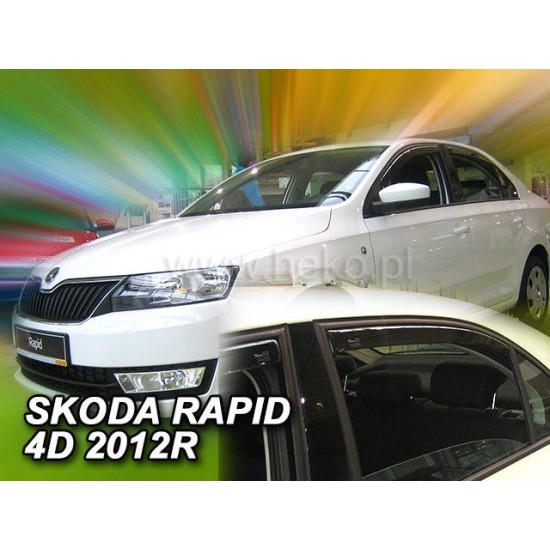 Ανεμοθραύστες για Skoda Rapid (2012+) 5 πορτο - 4 τμχ εμπρός και πίσω