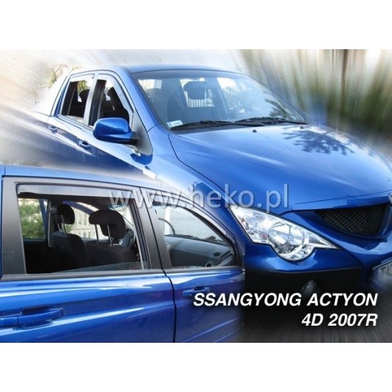 Ανεμοθραύστες για Ssangyong Actyon / Actyon Sports (2005+) 4 πορτο - 2 τμχ εμπρός