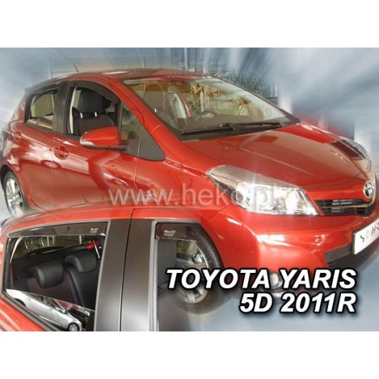 Ανεμοθραύστες για Toyota Yaris  (2011+) 5 πορτο - 4 τμχ εμπρός και πίσω