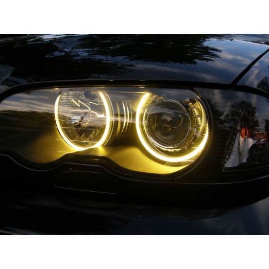 Δαχτυλίδια angel eyes για BMW E46 coupe (1998-2003) / BMW E46 Sedan, Combi (1998-2005) - κίτρινο χρώμα