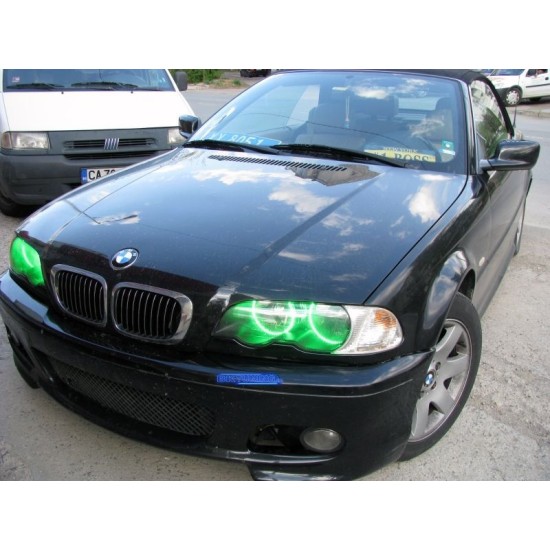 RGB δαχτυλίδια angel eyes led για BMW E46 coupe (2003+) - με εναλλαγή χρωμάτων