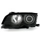 Φανάρια εμπρός angel eyes για BMW E46 coupe και cabrio (1999-2003) - χωρίς φλας , με λάμπες (Η1) - σετ 2τμχ.