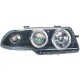 Φανάρια εμπρός angel eyes για Opel Astra F (1994-1999) - μαύρα , με λάμπες (Η1) - σετ 2τμχ.