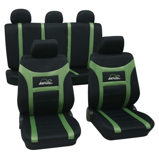 Κάλυμμα καθισμάτων Petex "Turbo" - πράσινο χρώμα 11 τμχ. - πολυεστέρα