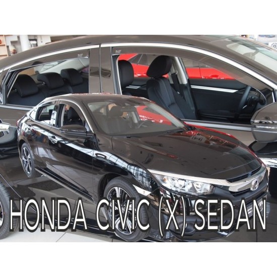 Ανεμοθραύστες για Honda Civic X (2017+) sedan - 4 τμχ. εμπρός και πίσω