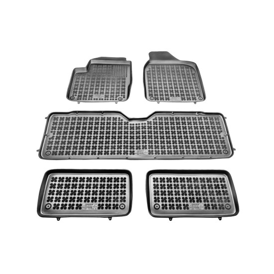 Λαστιχένια πατάκια Rezaw Plast για VW Sharan (1996-2010) / Ford Galaxy (1996-2006) / Seat Alhambra (1996-2010) - τύπου σκαφάκι για την 1η , 2η και 3η σειρά καθισμάτων - 4τμχ.