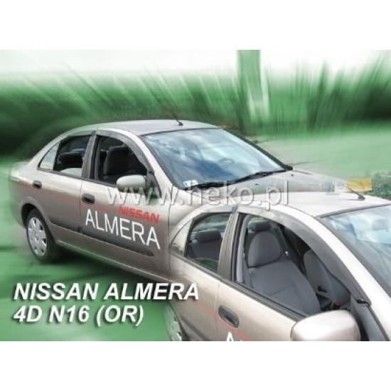 Ανεμοθραύστες για NISSAN ALMERA N16  (2000-2005)  4, 5 πορτο - 2 τμχ. εμπρός - αυτοκόλλητοι