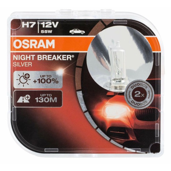 Λάμπα αλογόνου H7 Osram Night Braker Silver  - 2 τμχ. καρτέλα