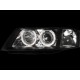 Φανάρια εμπρός angel eyes για Audi A6 (2001-2003) - μαύρα , χωρίς λάμπες (Η7) - σετ 2τμχ.