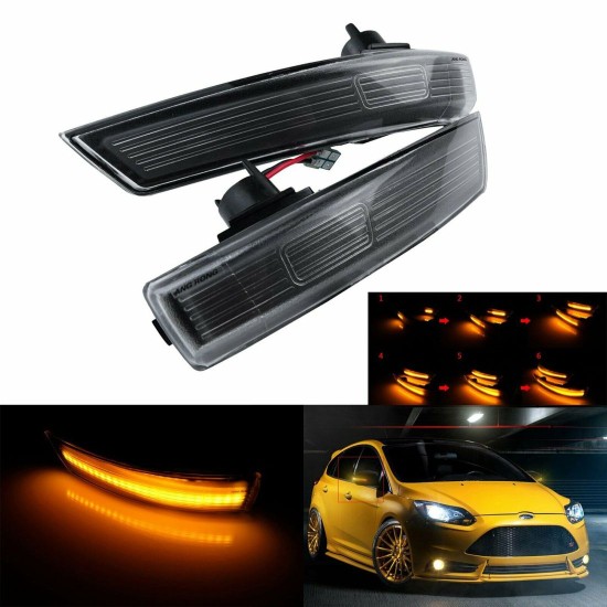 Τρεχούμενα led φλας για καθρέπτες για Ford Focus (2008-2016) - φιμέ - σετ 2τμχ.