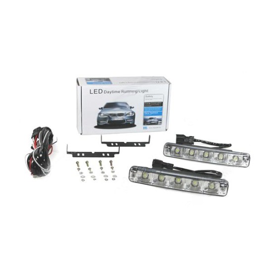 Universal led φώτα με 5 led x 1W - 2τμχ.
