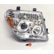 Φανάρια εμπρός led angel eyes για Nissan Navara / Pathfinder (2005-2009) - chrome , με λάμπες (Η1) - σετ 2τμχ.