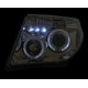 Φανάρια εμπρός led angel eyes για Nissan Navara / Pathfinder (2005-2009) - chrome , με λάμπες (Η1) - σετ 2τμχ.