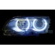 Φανάρια εμπρός angel eyes για BMW E46 sedan (2001-2005) - μαύρα με CCFL , χωρίς λάμπες (Η7) - σετ 2τμχ.