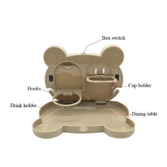 Αναδιπλούμενη ποτηροθήκη πλάτης με τραπεζάκι - με σχήμα αρκουδάκι