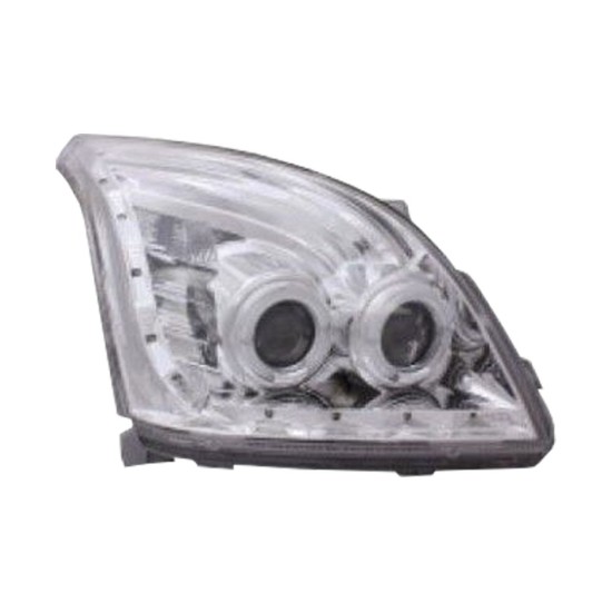 Φανάρια εμπρός led / angel eyes για Toyota Land Cruiser 120 (2003-2009) - chrome , με λάμπες (Η1) - σετ 2τμχ.