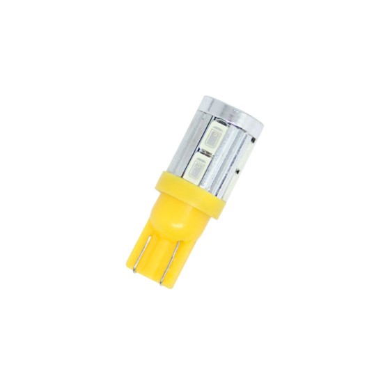 Led λάμπα τύπου Τ10 5W με 10 SMD 5630 led - κατάλληλη για φώτα ημέρας - κίτρινη - 1τμχ.