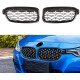 Μάσκα για BMW F30 (2011+) - γυαλιστερή - Diamond Design - χρωμίου/μαύρη - 2τμχ.