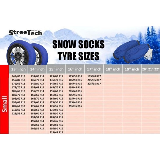 Χιονοκουβέρτες Streetech - μπλε χρώμα - μέγεθος S - σετ 2τμχ.