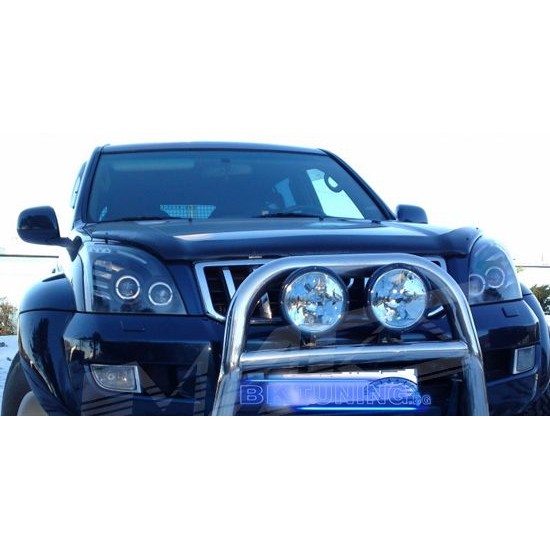 Φανάρια εμπρός angel eyes για Toyota Land Cruiser 120 (2003-2009) - μαύρα , χωρίς λάμπες (Η7) - σετ 2τμχ.