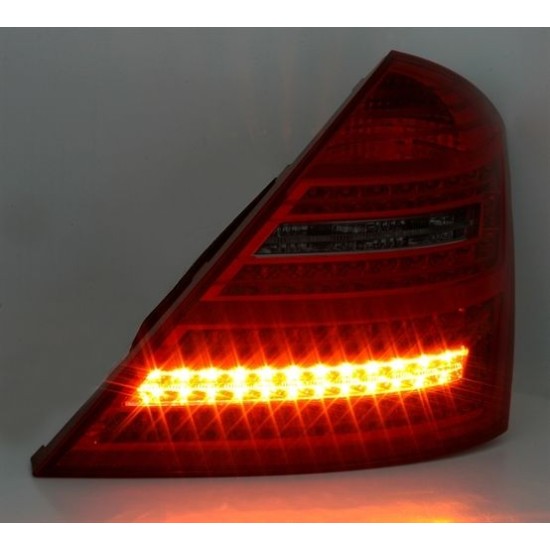 Πίσω φανάρια led για Mercedes W221 S-class (2005-2011) - φιμέ φλας - σετ 2τμχ.