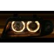 Φανάρια εμπρός angel eyes για Audi A4 (1995-1998) - μαύρα , χωρίς λάμπες (Η7) - σετ 2τμχ.