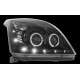 Φανάρια εμπρός led / angel eyes για Toyota Land Cruiser 120 (2003-2009) - chrome , με λάμπες (Η1) - σετ 2τμχ.