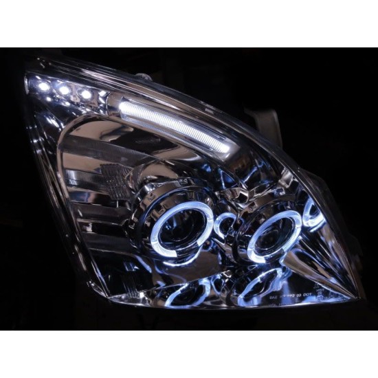 Φανάρια εμπρός angel eyes για Toyota Land Cruiser 120 (2003-2009) - chrome , χωρίς λάμπες (Η7) - σετ 2τμχ.