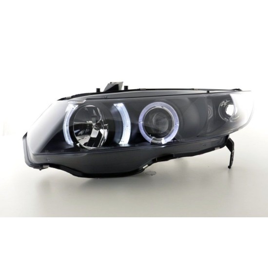 Φανάρια εμπρός angel eyes για Honda Civic coupe (2006+) , χωρίς λάμπες (Η7) - σετ 2τμχ.