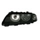 Φανάρια εμπρός angel eyes για BMW E46 sedan (1998-2001) - μαύρα , χωρίς λάμπες (Η7) - σετ 2τμχ.