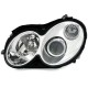 Φανάρια εμπρός angel eyes για Mercedes CLK W209 / C209 (2003-2009) , χωρίς λάμπες (Η7) - σετ 2τμχ.