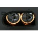 Φανάρια εμπρός angel eyes για Vw Golf 3 R32 design - μαύρα , χωρίς λάμπες (Η7) - σετ 2τμχ.