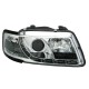 Φανάρια εμπρός led για Audi A3 (1996-2000) - chrome , με λάμπες (Η1) - σετ 2τμχ.