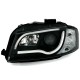 Φανάρια εμπρός led Light Bar Design για Audi A3 (2003-2008) -μαύρα , με λάμπες (Η1) - σετ 2τμχ.