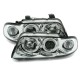 Φανάρια εμπρός angel eyes για Audi A4 (1995-1998) - chrome , με λάμπες (Η1) - σετ 2τμχ.