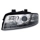 Φανάρια εμπρός led Dayline για Audi A4 (2001-2004) - χρωμίου , με λάμπες (Η1) - σετ 2τμχ.