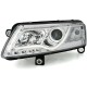 Φανάρια εμπρός led lightbar για Audi A6 4F (2004-2008) - chrome , με λάμπες (Η1) - σετ 2τμχ.