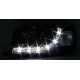 Φανάρια εμπρός led για Audi 80 (1991-1994) - μαύρα , με λάμπες (Η1) - σετ 2τμχ.