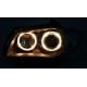 Φανάρια εμπρός angel eyes για BMW E87 (2004-2011) - μαύρα , χωρίς λάμπες (Η7) - σετ 2τμχ.